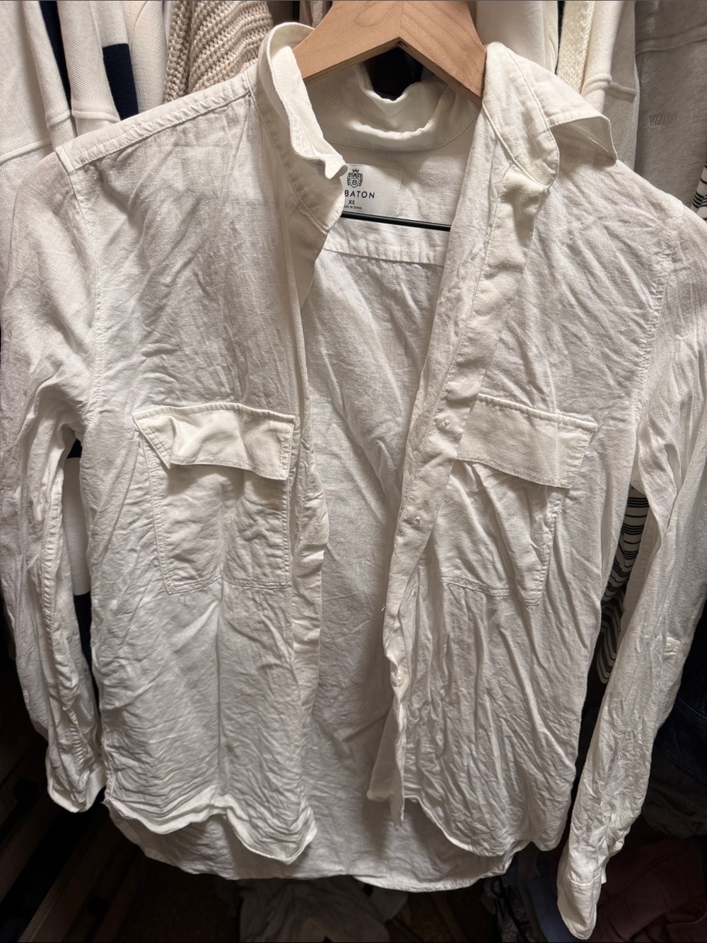 White womens Long-Sleeve Button Shirt